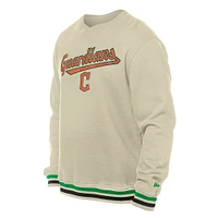 Sweat-shirt à capuche en sergé crème Cleveland Guardians pour homme New Era