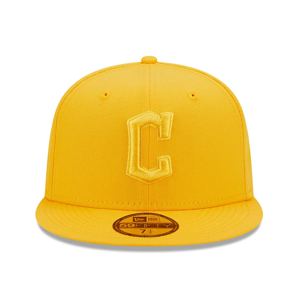 Men's New Era Gold Cleveland Guardians Tonal 59FIFTY Fitted Hat