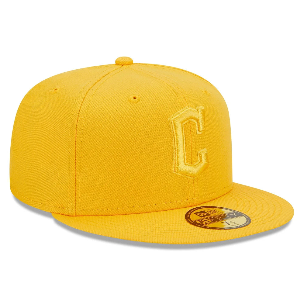 Men's New Era Gold Cleveland Guardians Tonal 59FIFTY Fitted Hat