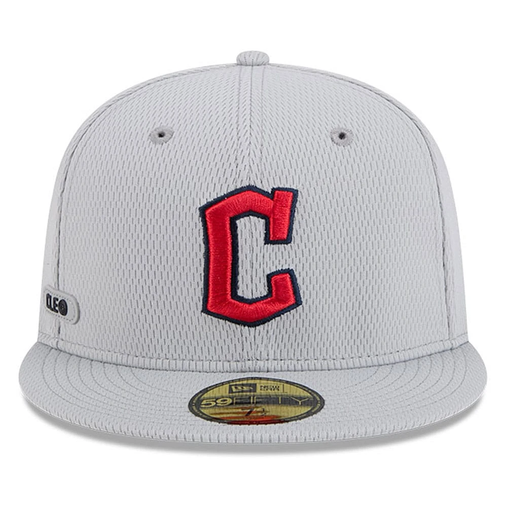 Men's New Era Gray Cleveland Guardians 2025 MLB Clubhouse 59FIFTY Fitted Hat