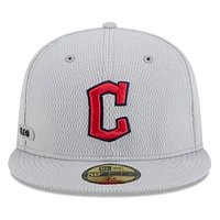 Men's New Era Gray Cleveland Guardians 2025 MLB Clubhouse 59FIFTY Fitted Hat