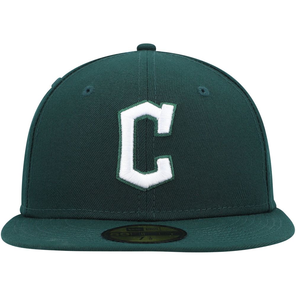 Men's New Era Green Cleveland Guardians White Logo 59FIFTY Fitted Hat
