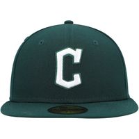 Men's New Era Green Cleveland Guardians White Logo 59FIFTY Fitted Hat