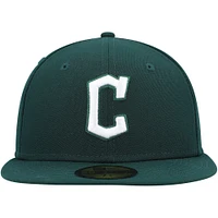 Men's New Era Green Cleveland Guardians White Logo 59FIFTY Fitted Hat
