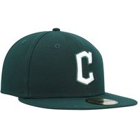 Men's New Era Green Cleveland Guardians White Logo 59FIFTY Fitted Hat