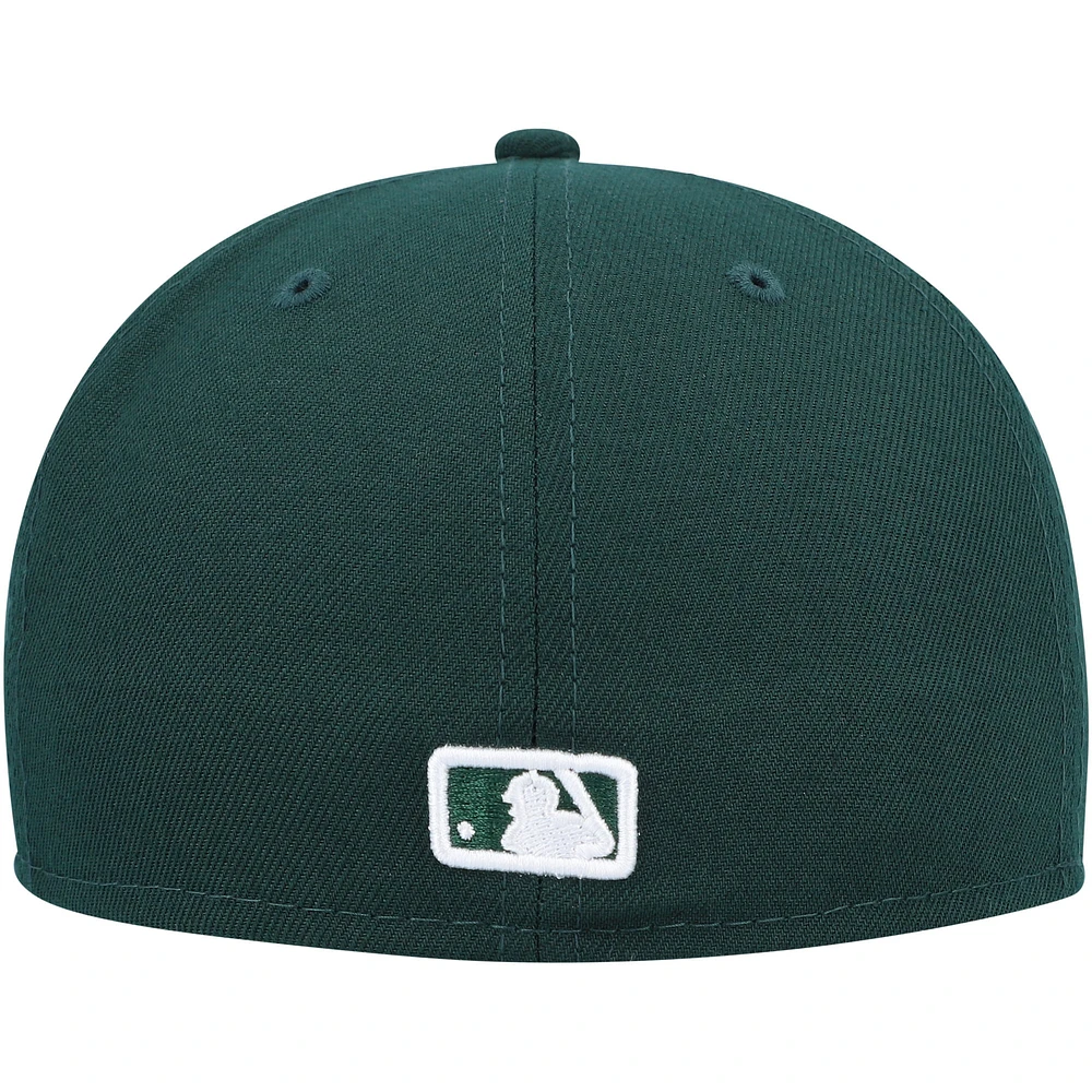 Men's New Era Green Cleveland Guardians White Logo 59FIFTY Fitted Hat