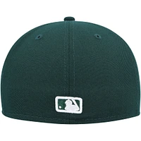 Men's New Era Green Cleveland Guardians White Logo 59FIFTY Fitted Hat