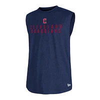 Men's New Era Heather Navy Cleveland Guardians Team Muscle Tank Top