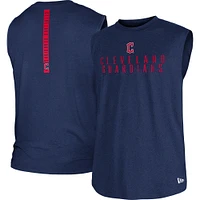 Débardeur pour homme New Era Heather Navy Cleveland Guardians Team Muscle