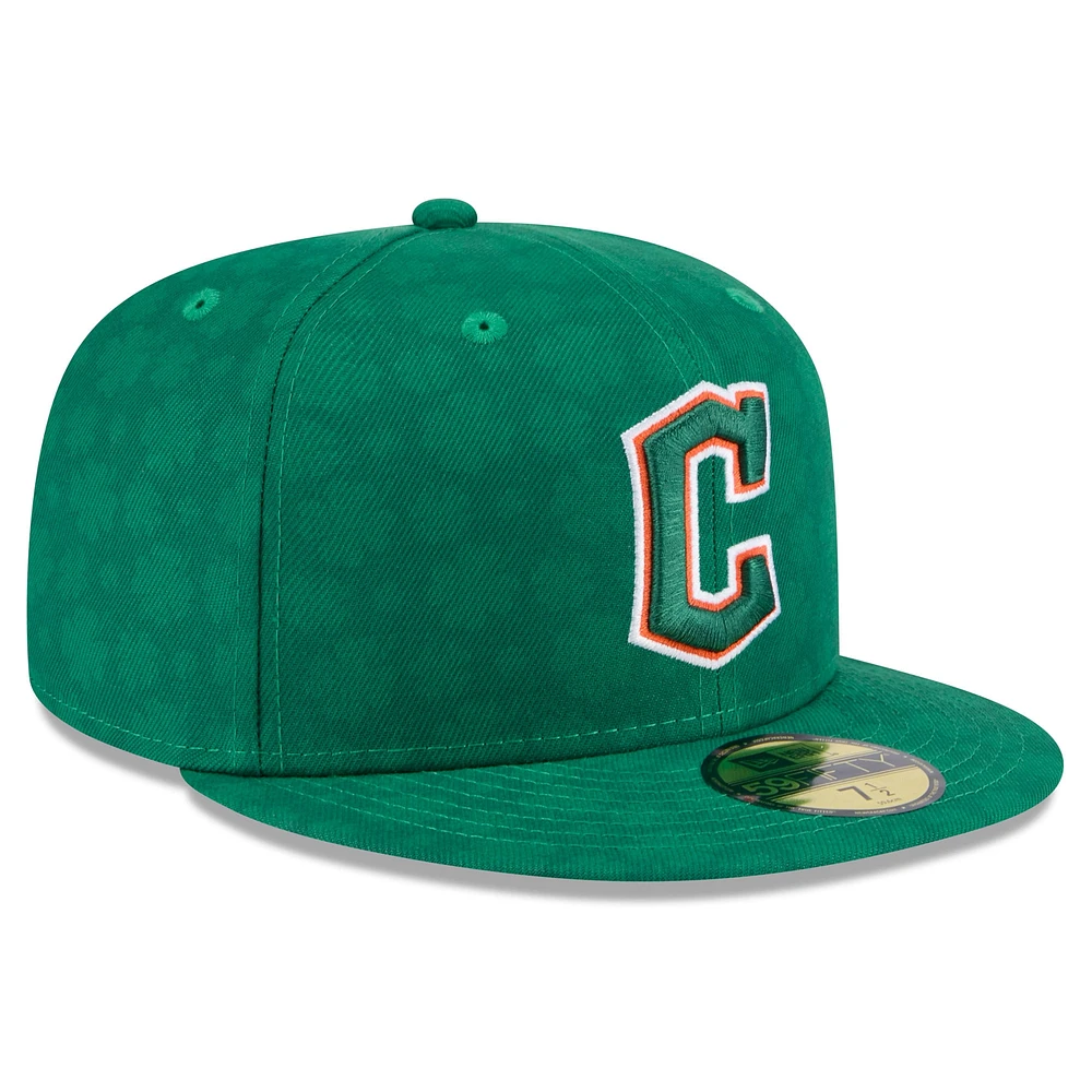 Men's New Era Kelly Green Cleveland Guardians St. Patrick's Day 59FIFTY Fitted Hat