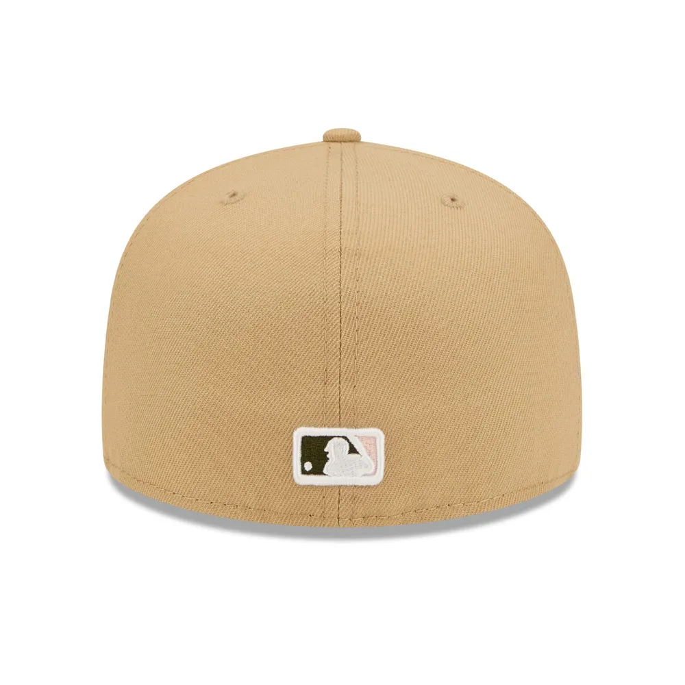 Cleveland Guardians New Era Pink Undervisor 59FIFTY Fitted Hat - Brown