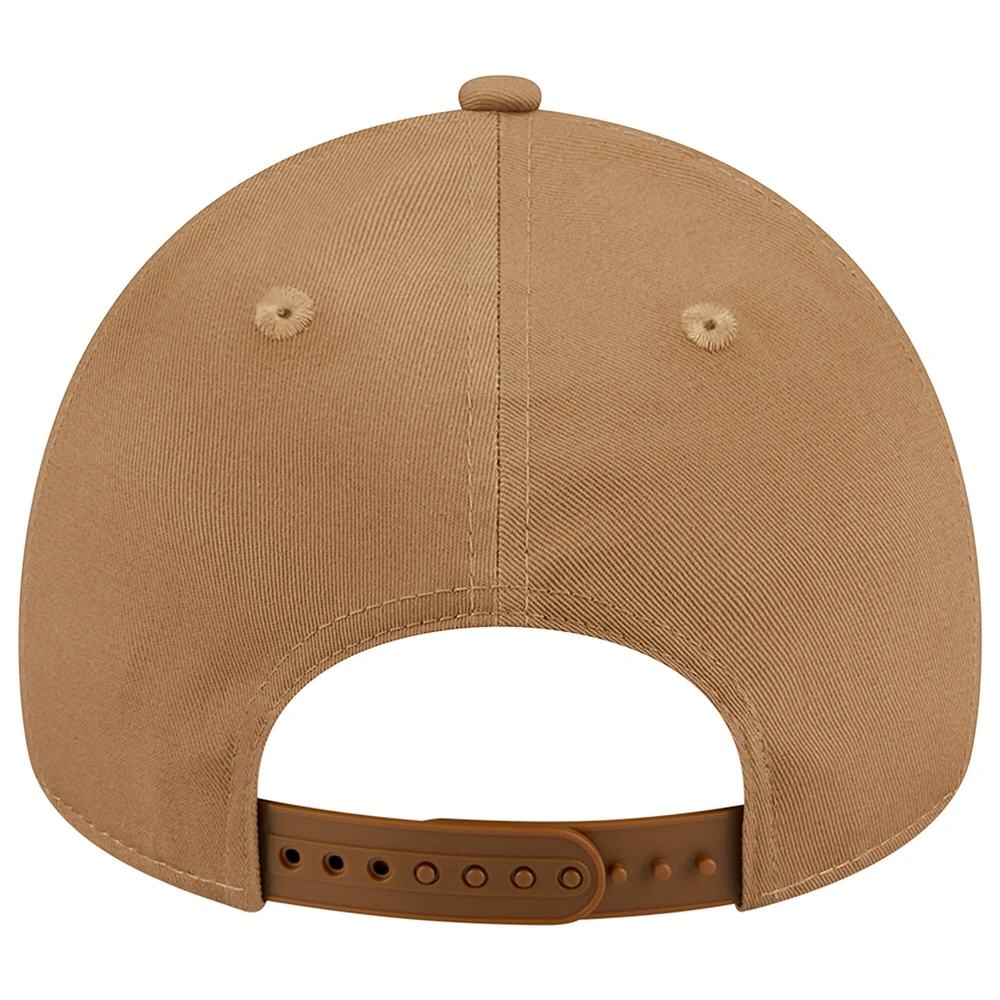 Men's New Era Khaki Cleveland Guardians A-Frame 9FORTY Adjustable Hat