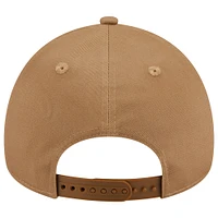 Men's New Era Khaki Cleveland Guardians A-Frame 9FORTY Adjustable Hat