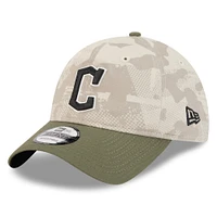Casquette ajustable 9TWENTY pour homme, beige clair/olive, Cleveland Guardians 2025, Armed Forces Day