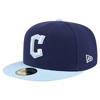 Men's New Era Navy/Light Blue Cleveland Guardians Color Pack 2-Tone 59FIFTY Fitted Hat