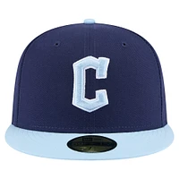 Men's New Era Navy/Light Blue Cleveland Guardians Color Pack 2-Tone 59FIFTY Fitted Hat