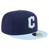 Men's New Era Navy/Light Blue Cleveland Guardians Color Pack 2-Tone 59FIFTY Fitted Hat