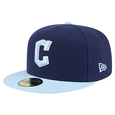 Men's New Era Navy/Light Blue Cleveland Guardians Color Pack 2-Tone 59FIFTY Fitted Hat