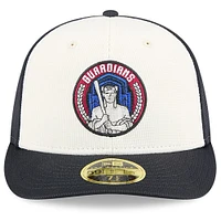Casquette d'entraînement au bâton New Era 59FIFTY bleu marine/blanc City Connect des Cleveland Guardians pour homme