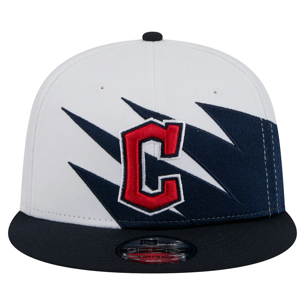 Men's New Era Navy/White Cleveland Guardians Jagged 9FIFTY Snapback Hat