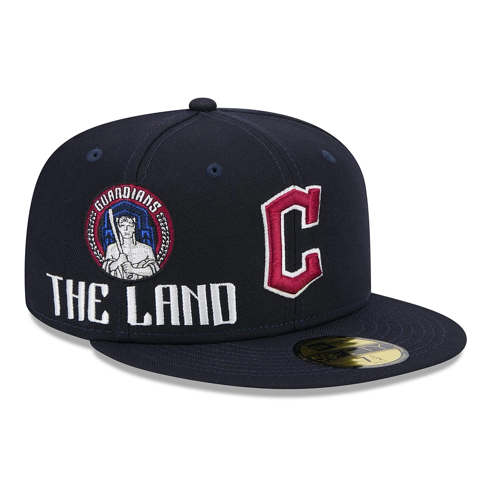 Casquette ajustée 59FIFTY New Era pour hommes des Cleveland Guardians 2024 City Connect Icon bleu marine