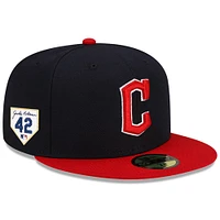 Casquette ajustée 59FIFTY Day des Cleveland Guardians 2024 Jackie Robinson New Era pour homme, bleu marine