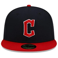 Casquette ajustée 59FIFTY Day des Cleveland Guardians 2024 Jackie Robinson New Era pour homme, bleu marine