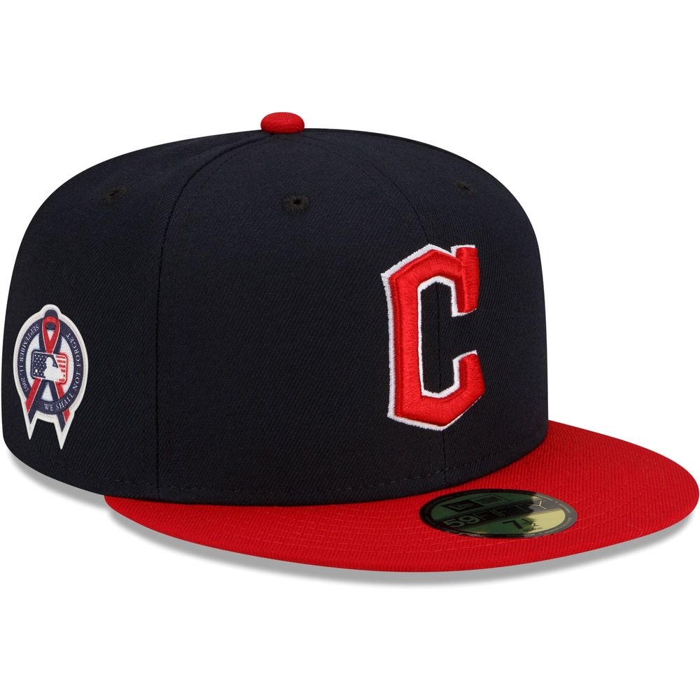 Men's New Era Navy Cleveland Guardians 9/11 Memorial Side Patch 59FIFTY Fitted Hat