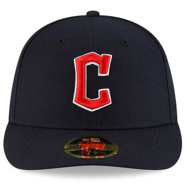 Casquette ajustée 59FIFTY à profil bas On-Field Road Low Profile New Era pour homme bleu marine Cleveland Guardians Collection