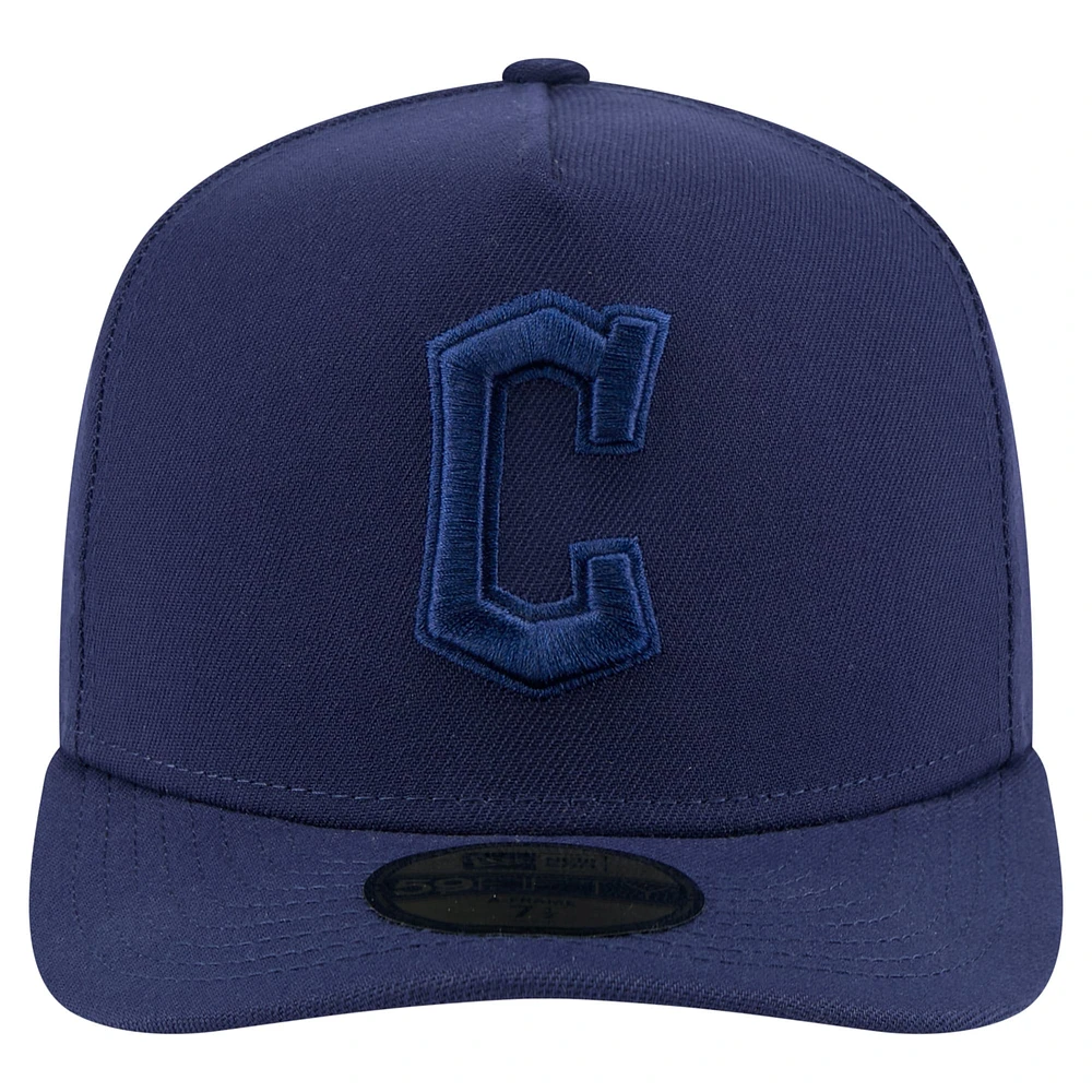 Men's New Era Navy Cleveland Guardians Color Pack A-Frame 59FIFTY Fitted Hat