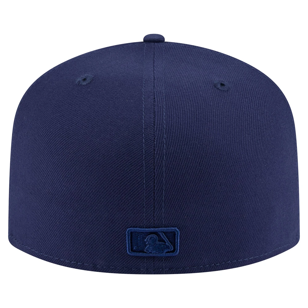 Men's New Era Navy Cleveland Guardians Color Pack A-Frame 59FIFTY Fitted Hat