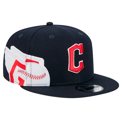 Men's New Era Navy Cleveland Guardians Logo Strike 9FIFTY Snapback Hat