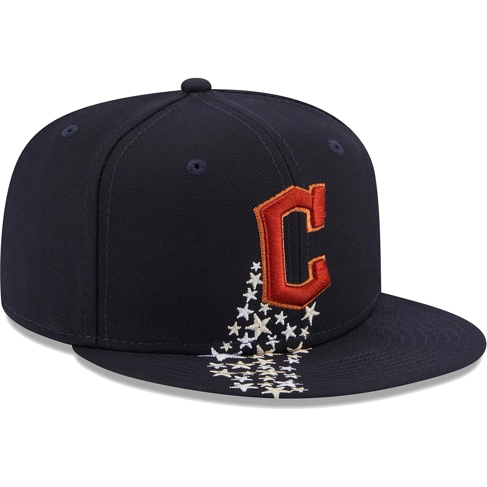 Casquette ajustée New Era Cleveland Guardians Meteor 59FIFTY bleu marine pour homme