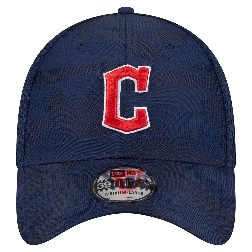 Men's New Era Navy Cleveland Guardians Subtle Camo 39THIRTY Flex Hat