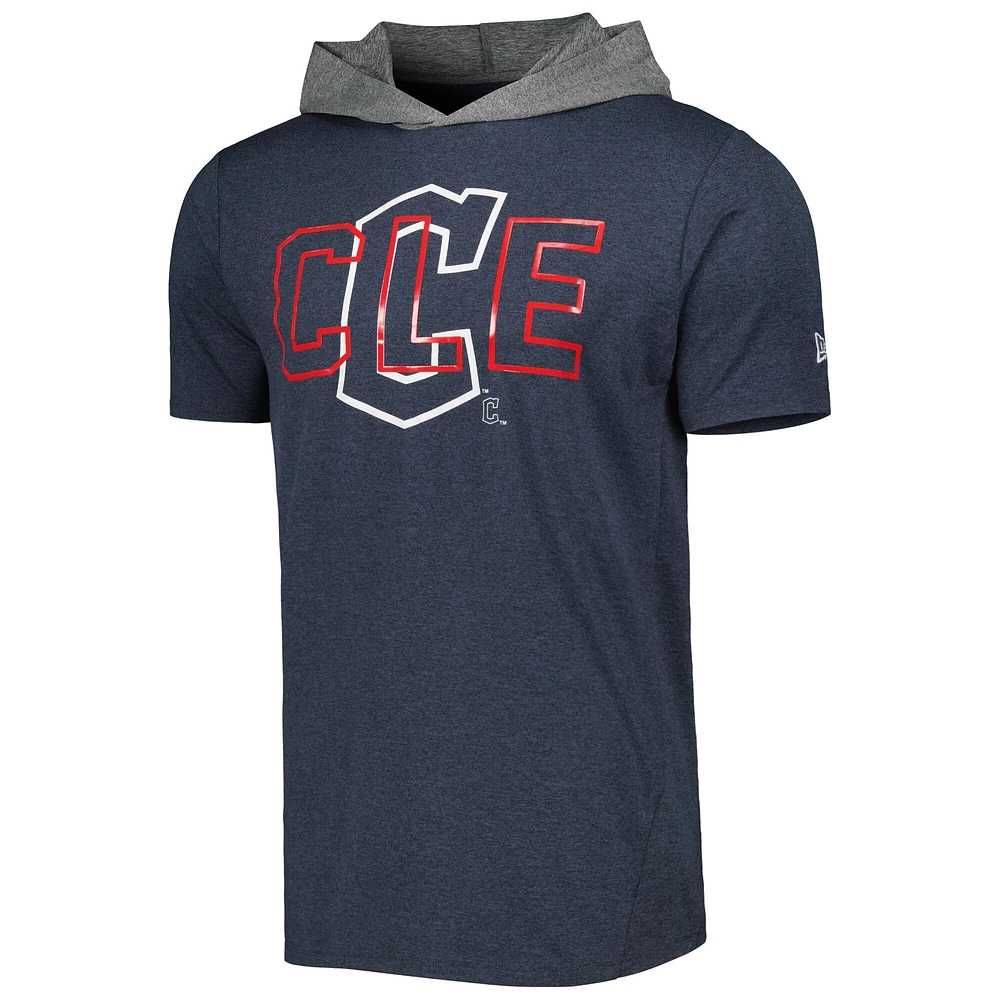 T-shirt à capuche pour homme New Era bleu marine Cleveland Guardians Team