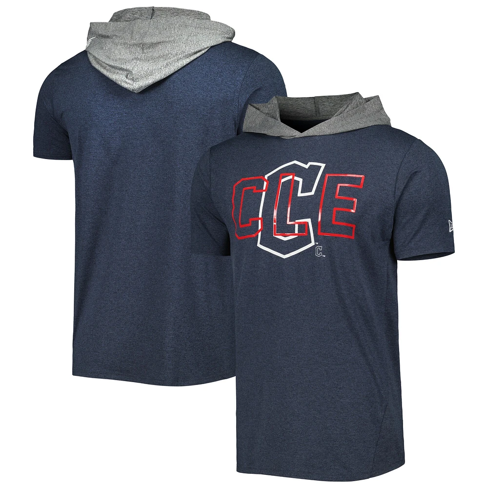 T-shirt à capuche pour homme New Era bleu marine Cleveland Guardians Team