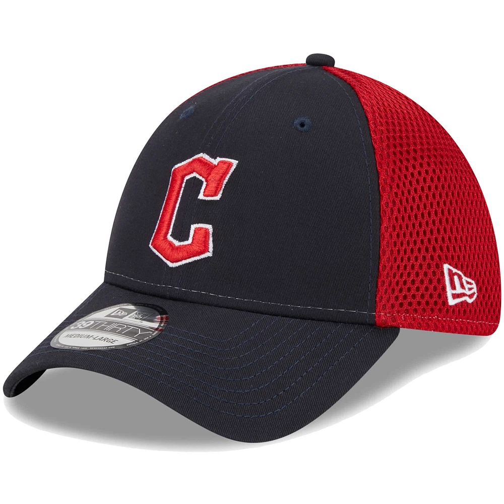 Men's New Era Navy Cleveland Guardians Team Neo 39THIRTY Flex Hat