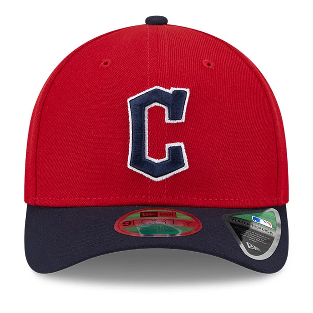 Men's New Era  Red/Black Cleveland Guardians Replica 9FORTY Adjustable Hat