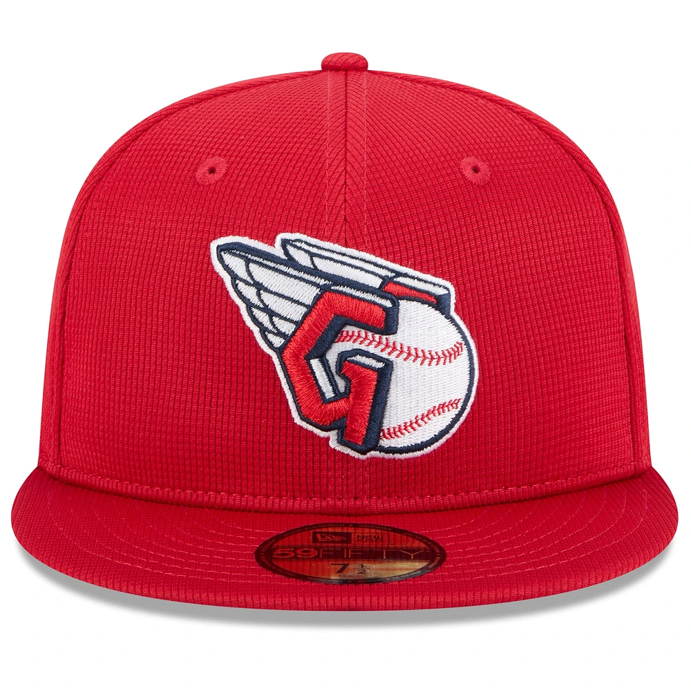 Casquette ajustée 59FIFTY Cleveland Guardians 2025 pour homme New Era rouge