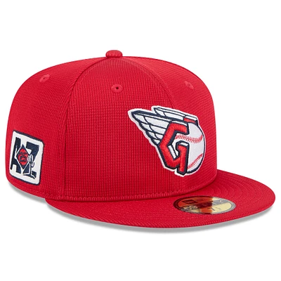 Casquette ajustée 59FIFTY Cleveland Guardians 2025 pour homme New Era rouge