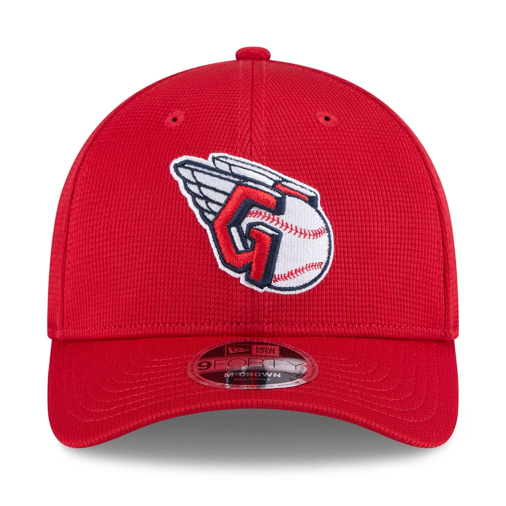 Casquette ajustable 9FORTY Cleveland Guardians 2025 Spring Training pour homme New Era rouge