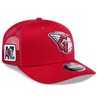 Casquette de camionneur extensible à boutons-pression Cleveland Guardians 2025 New Era rouge pour homme