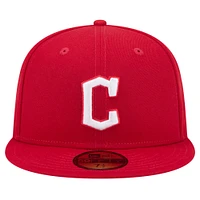 Men's New Era Red Cleveland Guardians White Logo 59FIFTY Fitted Hat