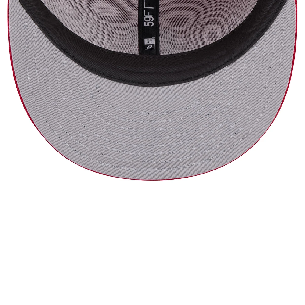 Men's New Era Red Cleveland Guardians White Logo 59FIFTY Fitted Hat