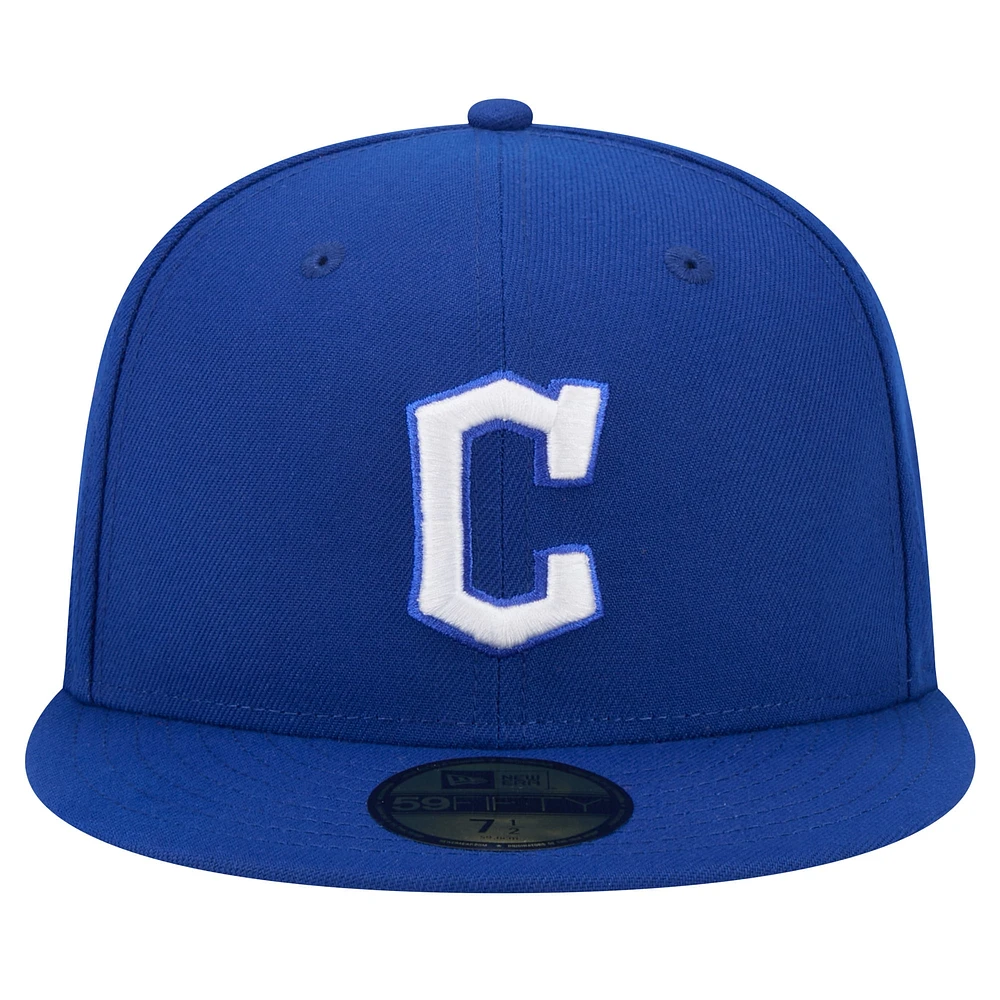 Men's New Era Royal Cleveland Guardians White Logo 59FIFTY Fitted Hat