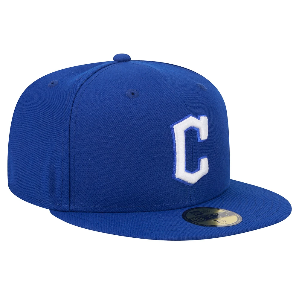 Men's New Era Royal Cleveland Guardians White Logo 59FIFTY Fitted Hat