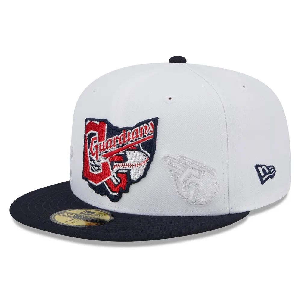 Lids Cleveland Guardians New Era State 59FIFTY Fitted Hat - White/Navy