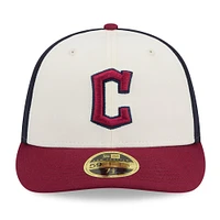 Casquette ajustée 59FIFTY à profil bas New Era pour hommes, Cleveland Guardians 2024 City Connect Low Profile, blanc/rouge