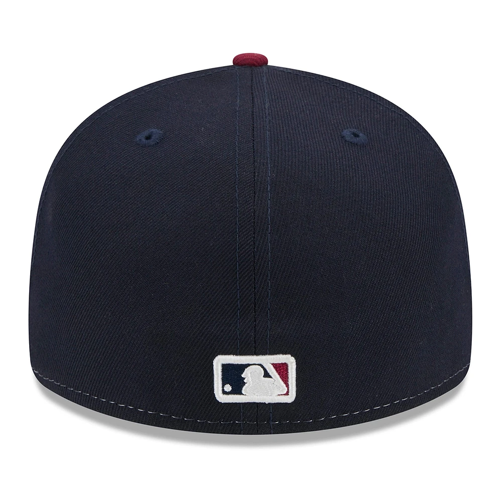 Casquette ajustée 59FIFTY à profil bas New Era pour hommes, Cleveland Guardians 2024 City Connect Low Profile, blanc/rouge