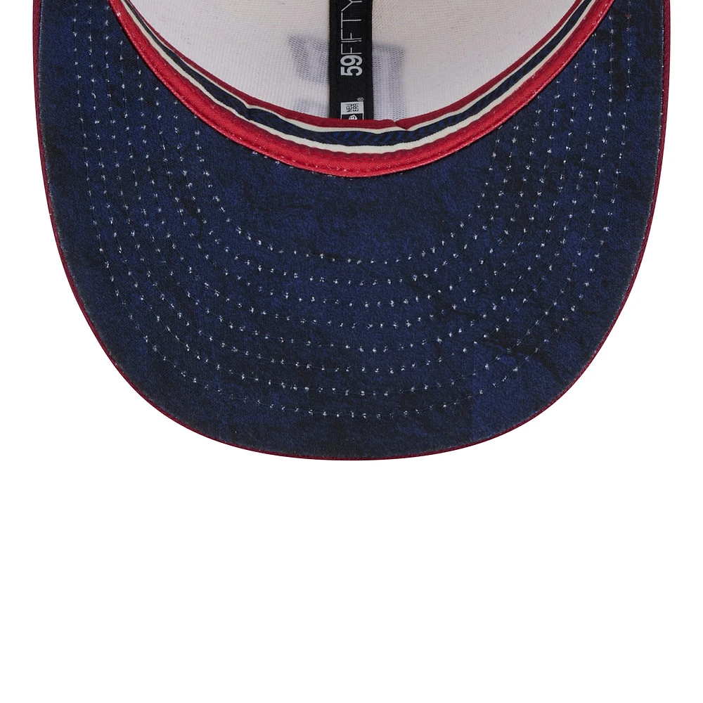 Casquette ajustée 59FIFTY à profil bas New Era pour hommes, Cleveland Guardians 2024 City Connect Low Profile, blanc/rouge